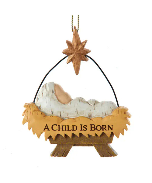 "A Child Is Born" Creche Ornament 