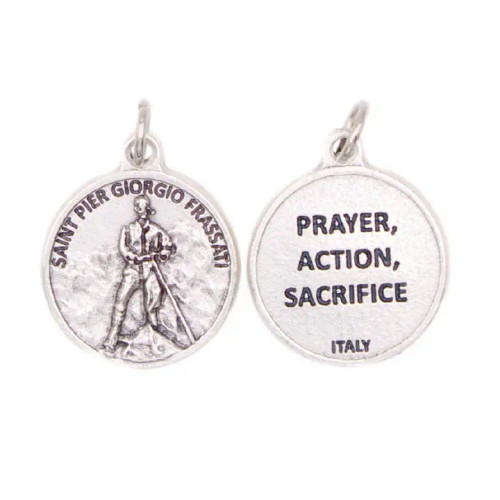 St. Pier Giorgio Frassati Silver Oxidized Medal