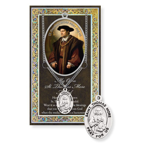 St. Thomas More Pewter Medal with Prayer Card