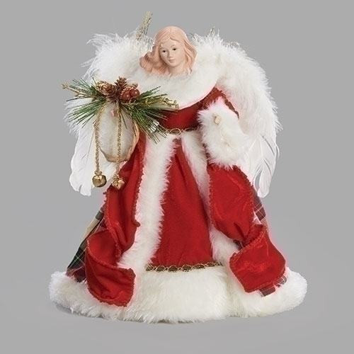 Christmas Plaid Angel Treetopper - 12"