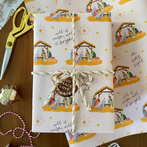 Nativity Christmas Wrapping Paper - 3 Sheets Per Roll