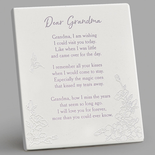 Dear Grandma Ceramic Plaque with Easel Back