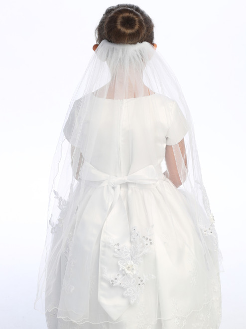 Communion Veil - Veil with Lace Appliques 