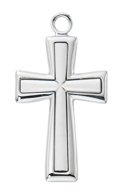 Sterling Silver Flared Cross with Chain 