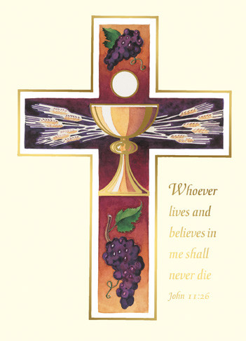 John 11:26 Deceased Mass Cards - For Church Use Only 