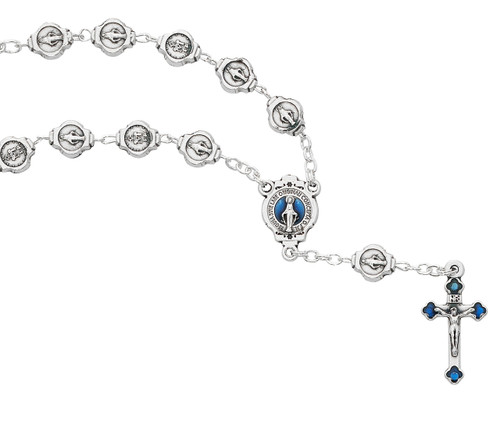 Metal Bead Miraculous Medal One-Decade Auto Rosary