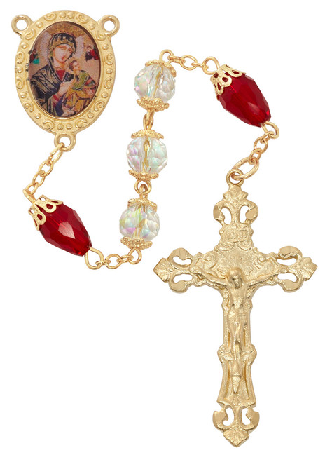 Our Lady Undoer of Knots Double Capped Crystal Bead Rosary 
