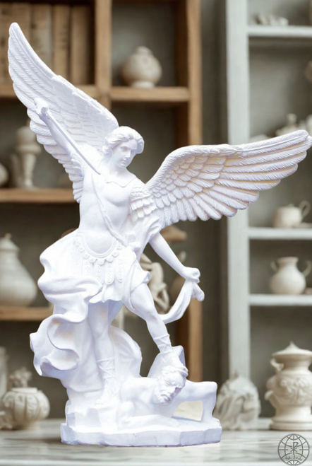 St. Michael the Archangel White Statue - Veronese Collection - 8" 