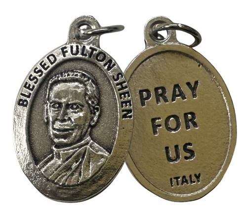 Blessed Fulton Sheen Oval Oxidized Medal 