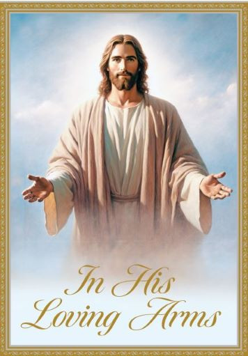 In His Loving Arms Deceased Mass Cards - For Church Use Only