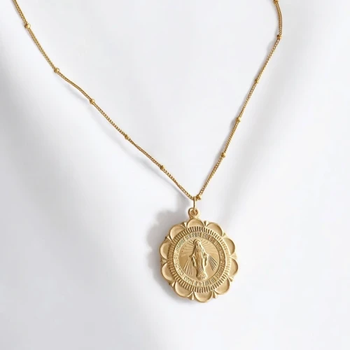 Gold-Filled Scalloped Miraculous Medal Pendant - 18" Chain