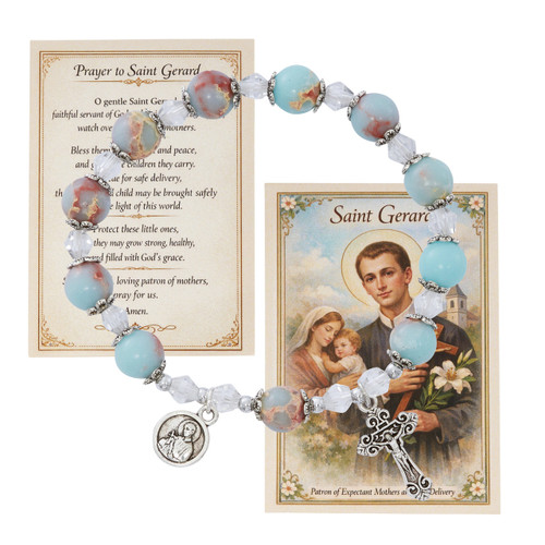 St. Gerard Stretch Bracelet with Prayer Card 