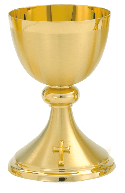 24K Gold-Plated Chalice & Paten and Matching Ciborium
