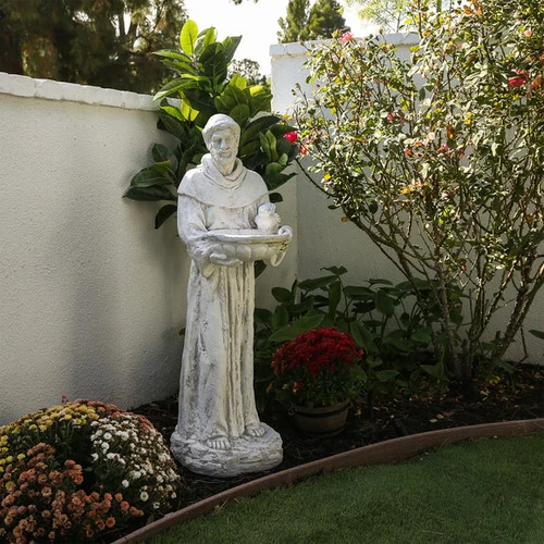St. Francis Outdoor Statue with Bird Feeder - 40"