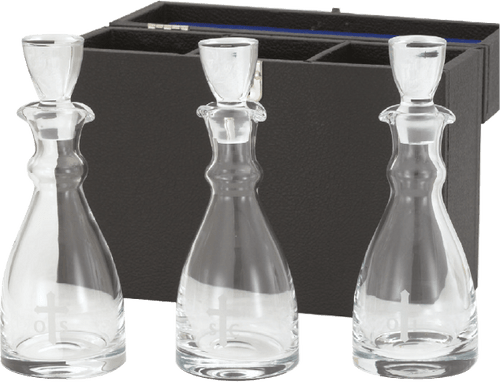 3-Piece Chrismatory Set with Carrying Case – 10 oz. Bottles