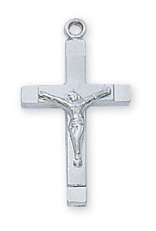 Sterling Silver Crucifix Pendant - 18" Chain