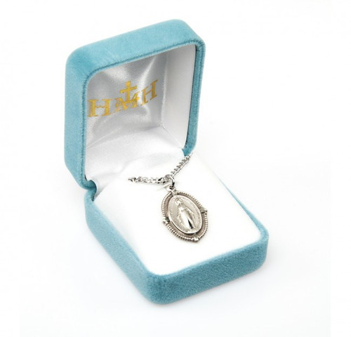Sterling Silver Beaded Miraculous Medal