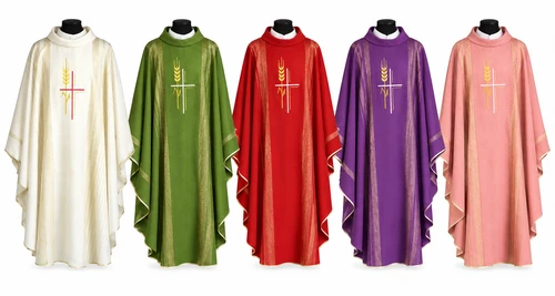 Linea Chasuble with Cross and Wheat Embroidery
