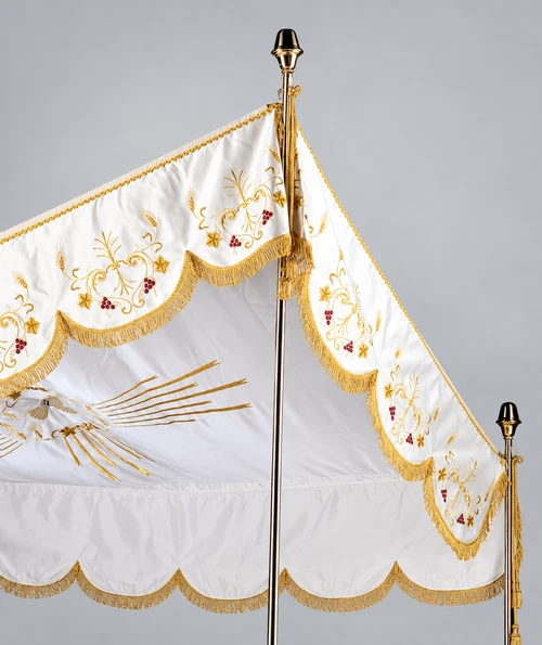 Embroidered Processional Canopy with Gold Fringe