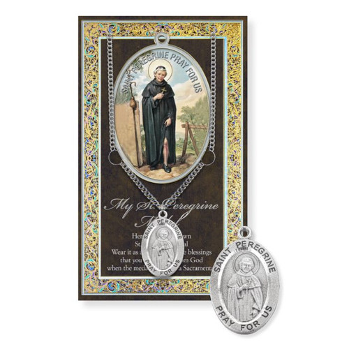 St. Peregrine Prayer Card and Medal