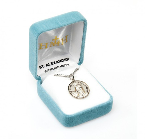Sterling Silver Round St. Alexander Medal