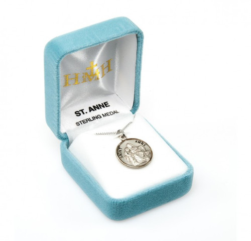 Sterling Silver Round St. Anne Medal 