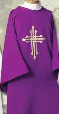 Swiss Schiffli Embroidered Ornate Cross Deacon Dalmatic with Understole