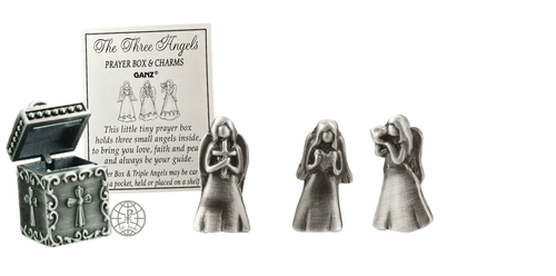Prayer Box Charm with Three Angels