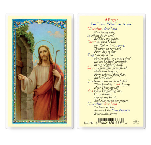 A Prayer for Those Who Live Alone Laminated Holy Card 