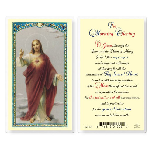 The Morning Offering Laminated Holy Card 