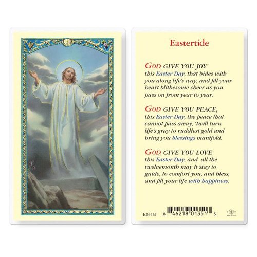 Eastertide - Joy, Love, and Peace Laminated Holy Card 
