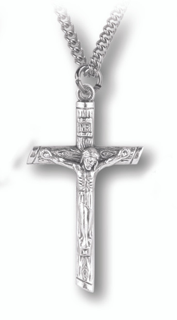 Log Shaped Crucifix Pendant 