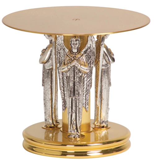 24K Gold-Plated Thabor with Three Adoring Angels – 7" Top Plate