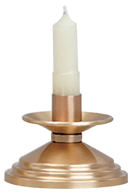 Solid Bronze Satin Finish Altar Candlestick – 2" H