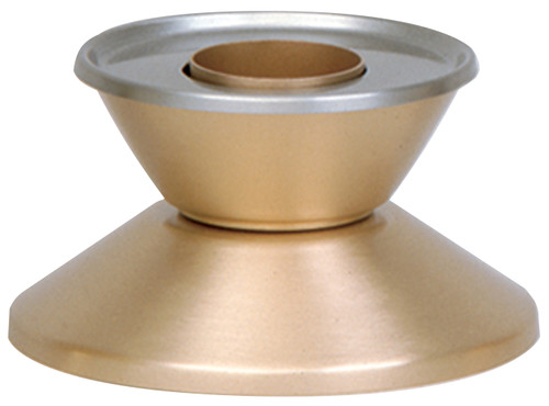 Solid Bronze Satin Finish Altar Candlestick with Removable Bobeche