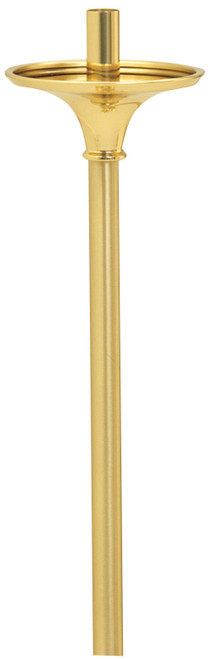 Processional Torch only. Solid brass, two-tone satin and bright finish. 40˝H., 7⁄8˝ socket, 5-1⁄2˝ bobeche