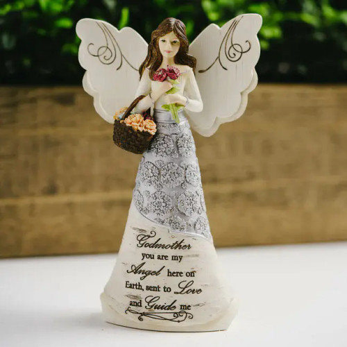 "Godmother" - 6" Angel with Basket of Flowers