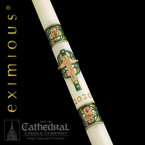 Close-Up of Christus Rex Paschal Candle