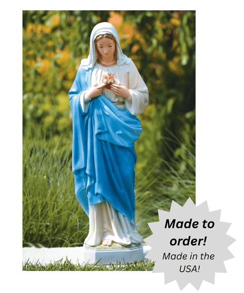 Immaculate Heart of Mary Outdoor Cement Garden Statue – 26"