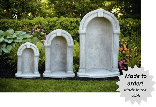 Handcrafted Keystone Cement Grotto for 18" Statue - 26" 