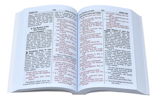 A completely new Catholic translation in conformity with the Church's translation guidelines, the New Catholic Version is intended to be used by Catholics for daily prayer and meditation, as well as private devotion and group study as an alternative to other translations currently available. This faithful, reader-friendly translation of the New Testament was prepared by the same team that prepared the New Catholic Version of the Psalms released in 2002 and has been widely acclaimed for its readability and copious, well-written, and informative notes. This St. Joseph Edition with photographs and maps of the Holy Land and many other Bible helps, including the words of Christ in red, features a flexible brown cover.