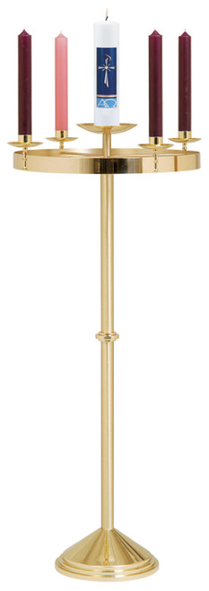Solid Brass Standing Advent Wreath - 48" 