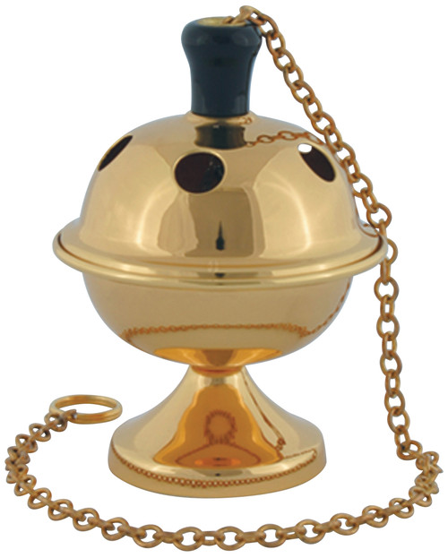 Solid Brass Small Censer with Chain