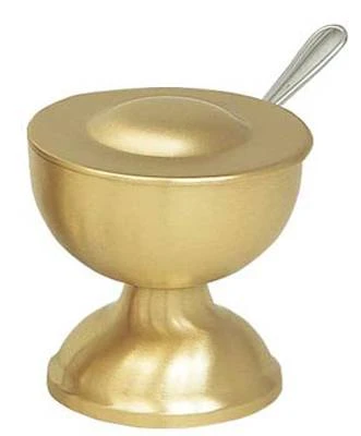 Solid Bronze Incense Boat & Spoon Set with Hinged Lid