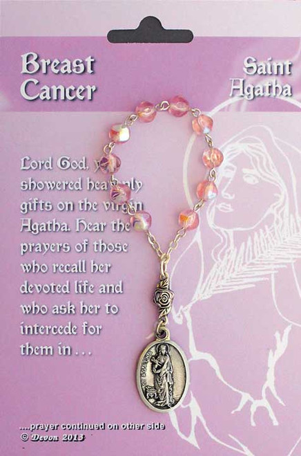 St. Agatha One Decade Rosary with Prayer Card – Patron Saint of Breast Cancer
