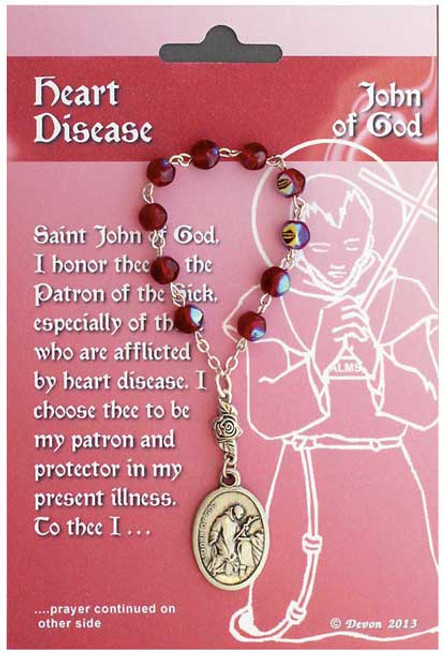 One Decade Rosary ~ St John of God. John of God is patron saint of booksellers, printers, heart patients, hospitals, nurses, the sick, and firefighters and is considered the founder of the Brothers Hospitallers.