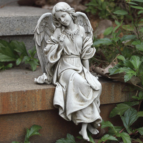 Sitting Angel Garden Statue - 12"