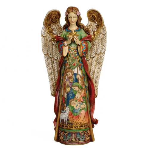 Nativity Angel Figure Holding Star - 16"