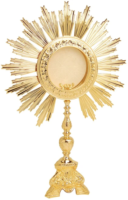 24K Gold-Plated Sunburst Monstrance – 25" H