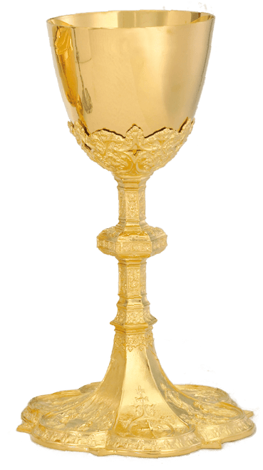 24K Gold-Plated Chalice & Paten and Matching Ciborium - 8402G